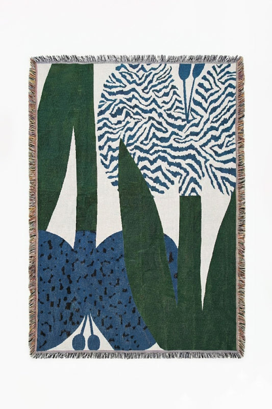 Abstract Botanical Throw Blanket